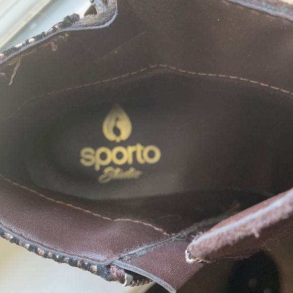 Like New Sporto Brown Suede and Snake Skin Booties Size 7W - Picture 6 of 7